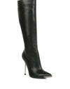 HALE Faux Leather Pointed Heel Calf Boots