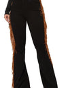 Black Bell Bottom Jean with side fringe detail