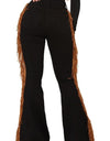 Black Bell Bottom Jean with side fringe detail