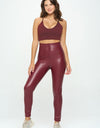 High Waist PU Leather Corset Cincher  Pants