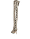 High Drama Snake print Stiletto Long Boots