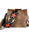 Small crossbody bag W guitar strap triple pockets