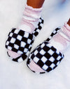 Luxe Lounge Checker Cozy Slippers