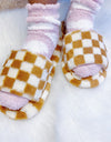 Luxe Lounge Checker Cozy Slippers