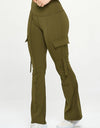 High Waisted Pocket Cargo Flare Casual Leggings