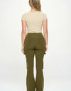 High Waisted Pocket Cargo Flare Casual Leggings