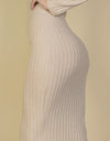 Sweater-Knit Fuzzy V Neck Bodycon Dress