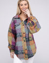 Loose Fit Buttoned Down Check Shirt Jacket