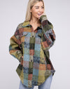 Loose Fit Buttoned Down Check Shirt Jacket