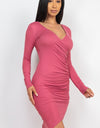 Shirred Bodycon Mini Dress