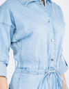 ROLL UP CHAIN BACK DENIM JUMPSUITS