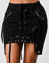 String Tie Front Mini Skirt