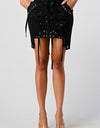 String Tie Front Mini Skirt