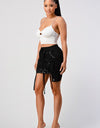 String Tie Front Mini Skirt