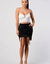 String Tie Front Mini Skirt