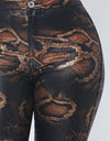 SNAKE PRINT SKINNY PANTS WITH BACK POCKETS