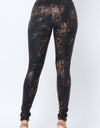 SNAKE PRINT SKINNY PANTS WITH BACK POCKETS