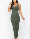 Solid Sleeveless Basic Maxi Bodycon Dress