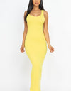 Solid Sleeveless Basic Maxi Bodycon Dress