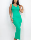 Solid Sleeveless Basic Maxi Bodycon Dress