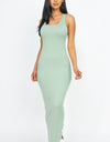 Solid Sleeveless Basic Maxi Bodycon Dress