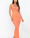 Solid Sleeveless Basic Maxi Bodycon Dress