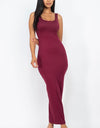 Solid Sleeveless Basic Maxi Bodycon Dress