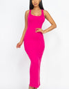 Solid Sleeveless Basic Maxi Bodycon Dress