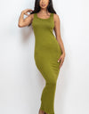 Solid Sleeveless Basic Maxi Bodycon Dress