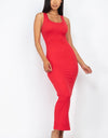 Solid Sleeveless Basic Maxi Bodycon Dress