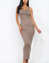 Solid Sleeveless Basic Maxi Bodycon Dress