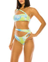 Tie Dye Asymmetric Cut Bikini