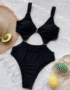 Single Sexy Large Steel Ring One-Piece Swimming Suit