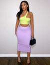 Single Strap Bra Top & Midi Skirt Set