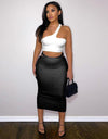 Single Strap Bra Top & Midi Skirt Set