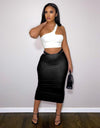 Single Strap Bra Top & Midi Skirt Set