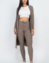 Ribbed Long Cardigan & Leggings Set