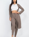 Ribbed Long Cardigan & Leggings Set