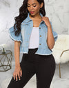 Sexy Ruffled Sleeved Denim Jacket