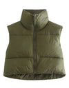 Sleeveless Zipped Stand Collar Cotton Vest Autumn Winter Multi Color Slim Fit Cotton Padded Jacket Vest Top